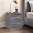 Pemberly Row Contemporary Faux Wood 2 Drawer Nightstand in Gray