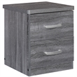 Pemberly Row Contemporary Faux Wood 2 Drawer Nightstand in Gray