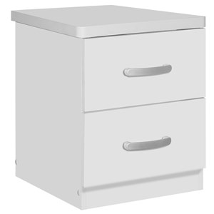 Pemberly Row Contemporary Faux Wood 2 Drawer Nightstand in White