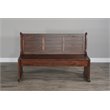 Pemberly Row Farmhouse Wood Breakfast Nook Set in Medium Brown