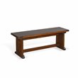 Pemberly Row Farmhouse Wood Breakfast Nook Set in Medium Brown