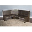 Pemberly Row Farmhouse Wood Breakfast Nook Set in Medium Brown