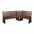 Pemberly Row Farmhouse Wood Breakfast Nook Set in Medium Brown