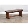 Pemberly Row Farmhouse Wood Breakfast Nook Set in Medium Brown
