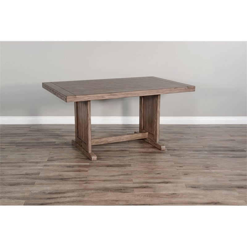 Pemberly Row Farmhouse Wood Breakfast Nook Set in Buckskin