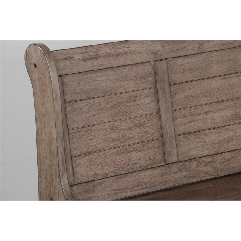 Pemberly Row Farmhouse Wood Breakfast Nook Set in Buckskin