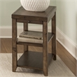 Pemberly Row Medium Transitional Wood Chair Side Table in Brown