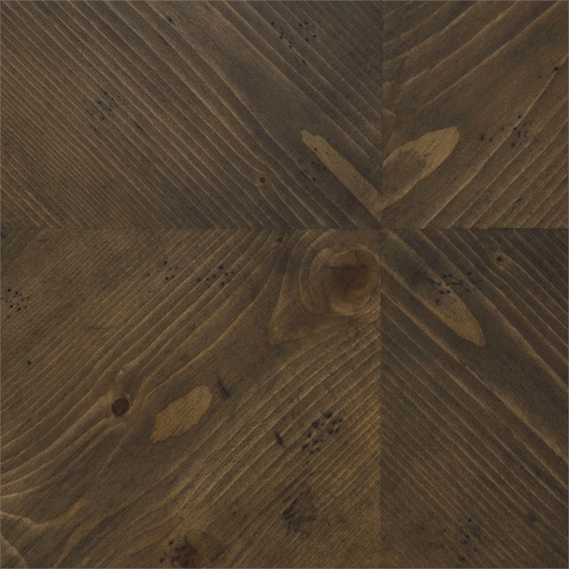 Pemberly Row Medium Transitional Wood Chair Side Table in Brown