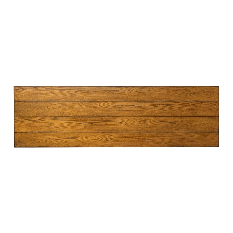 Pemberly Row Traditional Wood TV Console in Oak
