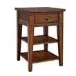Pemberly Row Transitional Wood Chair Side Table in Dark Brown/Antique Brass