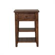 Pemberly Row Transitional Wood Chair Side Table in Dark Brown/Antique Brass