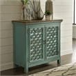Pemberly Row Transitional 2-Door Wood Accent Cabinet in Turquoise