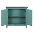 Pemberly Row Transitional 2-Door Wood Accent Cabinet in Turquoise