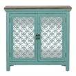 Pemberly Row Transitional 2-Door Wood Accent Cabinet in Turquoise