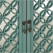 Pemberly Row Transitional 2-Door Wood Accent Cabinet in Turquoise