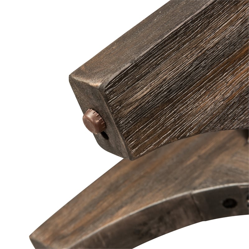 Pemberly Row Modern Wood Chair Side Table in Brown