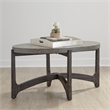 Pemberly Row Modern Wood Oval Cocktail Table in Brown