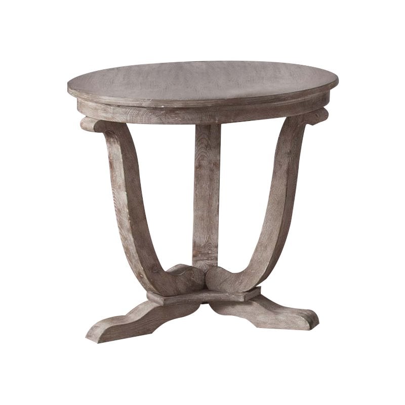 Pemberly Row Traditional Wood End Table in Gray