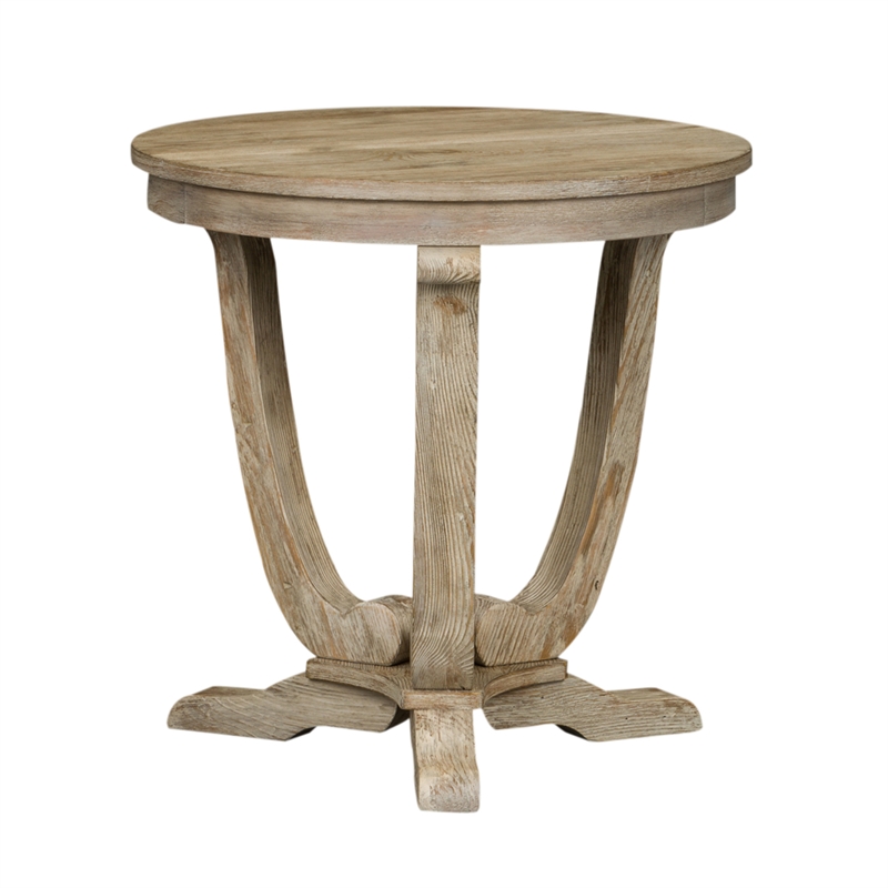 Pemberly Row Traditional Wood End Table in Gray