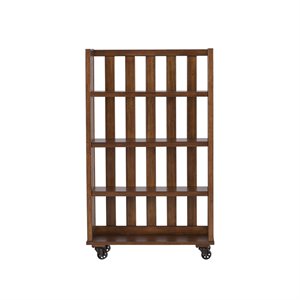 pemberly row traditional wood bookcase in brown