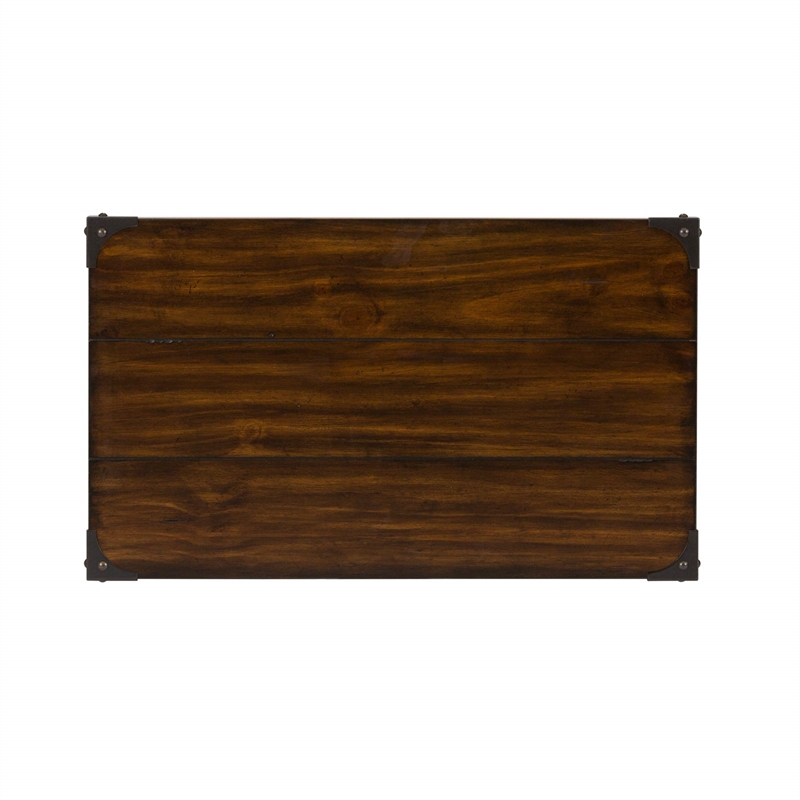 Pemberly Row Contemporary Chair Side Table in Mahogany