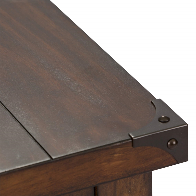 Pemberly Row Contemporary Chair Side Table in Mahogany