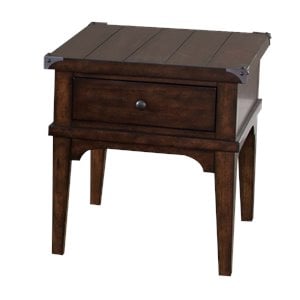 Pemberly Row Contemporary Wood End Table in Mahogany