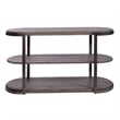 Pemberly Row Modern Sofa Wood Table in Brown
