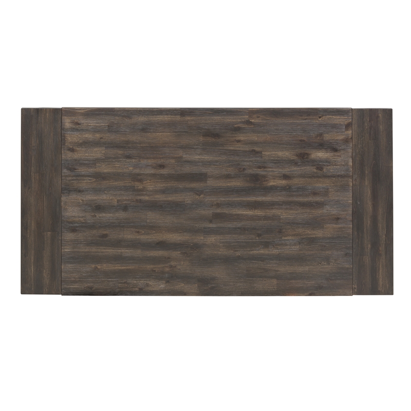 Pemberly Row Transitional Wood Trestle Table Top and Base in Chocolate