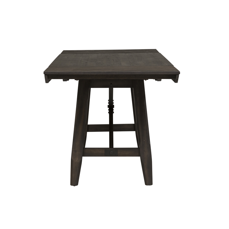 Pemberly Row Transitional Wood Trestle Table Top and Base in Chocolate