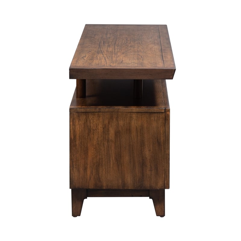Pemberly Row Modern Wood TV Console in Mahogany