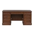 Pemberly Row Contemporary Metal Executive Desk in Mahogany