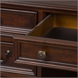 Pemberly Row Contemporary Metal Executive Desk in Mahogany