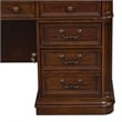 Pemberly Row Contemporary Metal Executive Desk in Mahogany