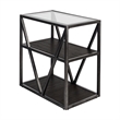 Pemberly Row Industrial Wood Chair Side Table in Gray
