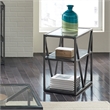 Pemberly Row Industrial Wood Chair Side Table in Gray