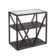Pemberly Row Industrial Wood Chair Side Table in Gray