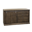 Pemberly Row Mid-Century Executive Credenza in Brown