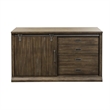 Pemberly Row Mid-Century Executive Credenza in Brown