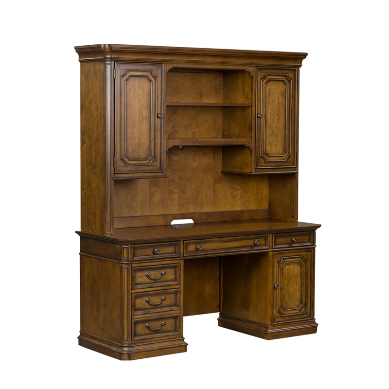 Pemberly Row Traditional Wood Credenza in Brown