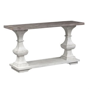 Pemberly Row Traditional Wood Sofa Table in White