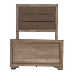 pemberly row transitional wood twin bed in brown