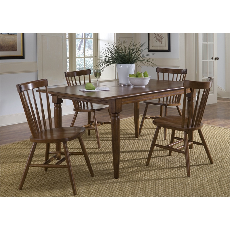 Pemberly Row Transitional Wood Butterfly Leaf Table in Tobacco