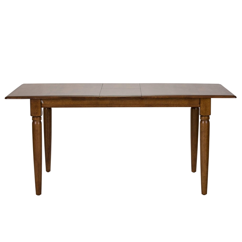 Pemberly Row Transitional Wood Butterfly Leaf Table in Tobacco
