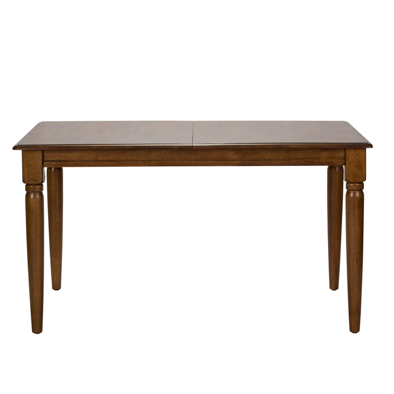 Pemberly Row Transitional Wood Butterfly Leaf Table in Tobacco
