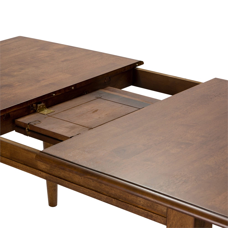 Pemberly Row Transitional Wood Butterfly Leaf Table in Tobacco