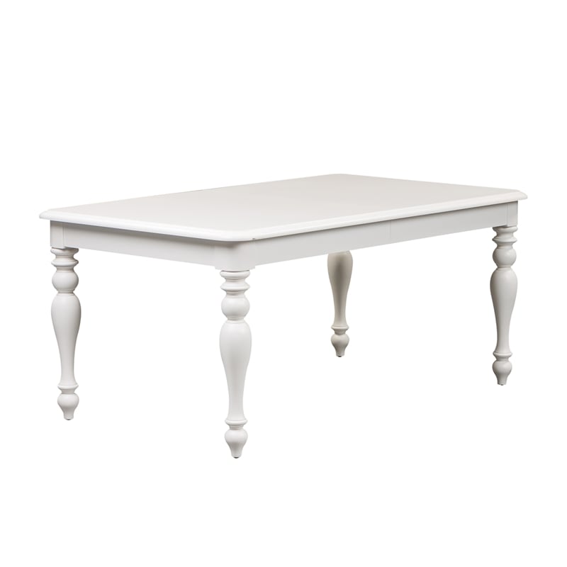 Pemberly Row Transitional Wood 5 Piece Rectangular Table Set in White