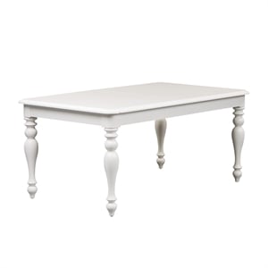 Pemberly Row Transitional Wood 5 Piece Rectangular Table Set in White