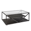 Pemberly Row Industrial Rectangular Cocktail Table in Gray