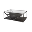 Pemberly Row Industrial Rectangular Cocktail Table in Gray